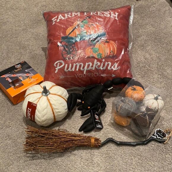 Halloween Themed Pumpkin & Mixed Decor Bundle - NWT - Picture 1 of 8